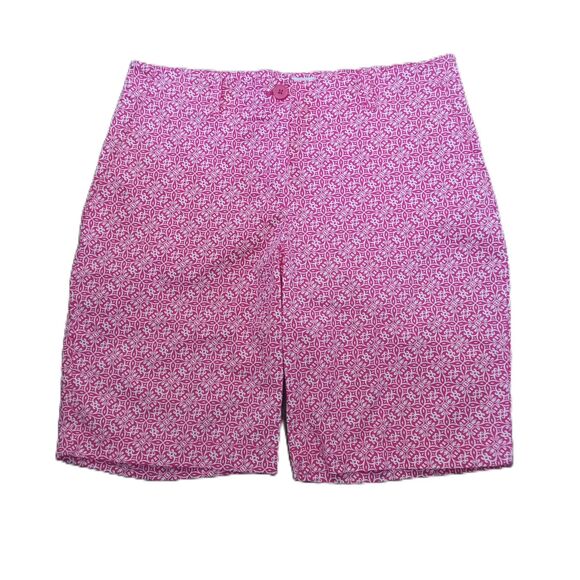 Talbots 8P 8 Petite Pink & White Cotton Chino Midi Mid Rise Shorts - Picture 1 of 4